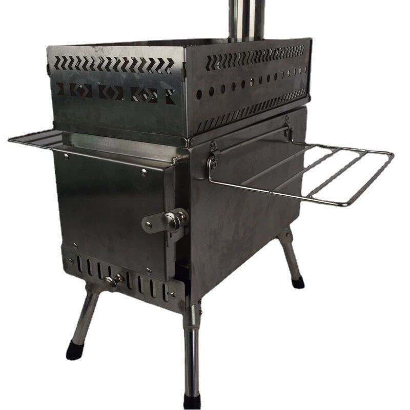 Camping Cooking Fire Stove - Stainless Steel Folding Wood Burning Stove