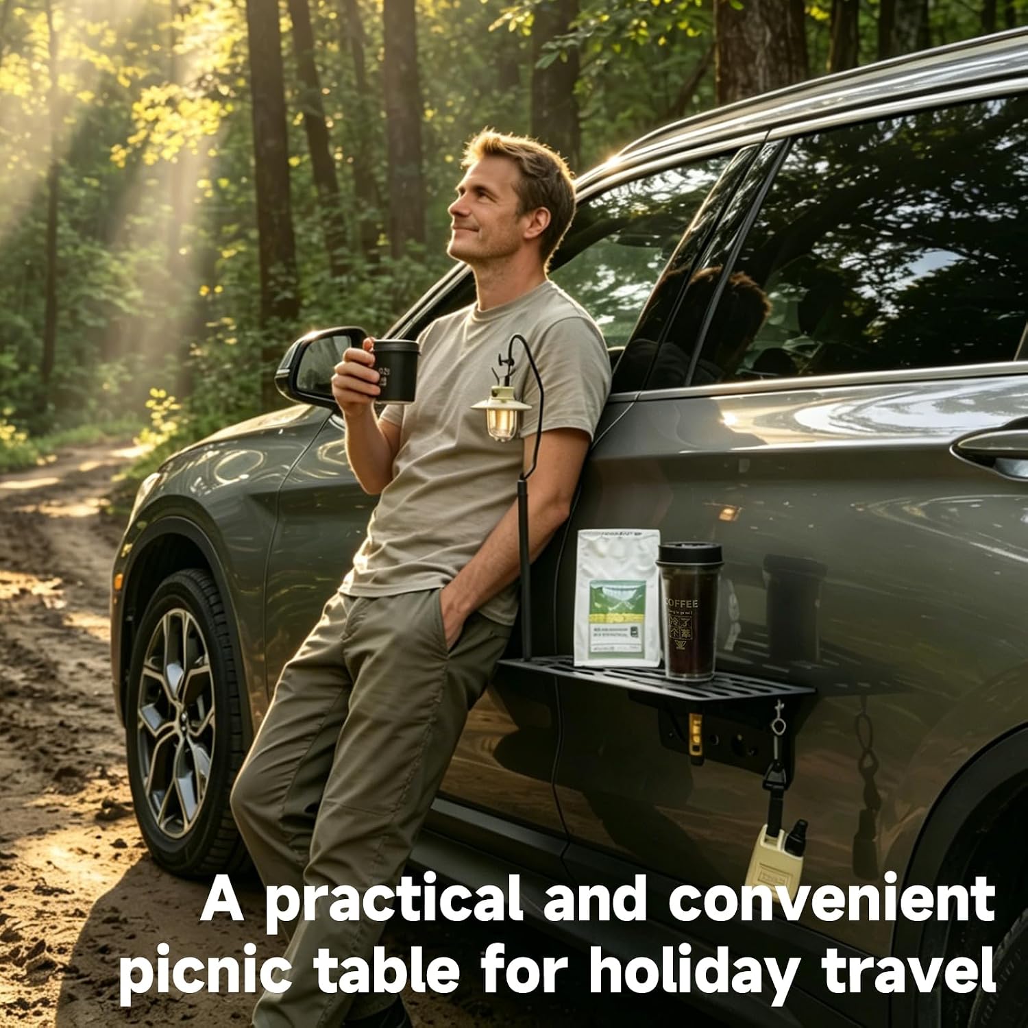 Camping Cooking Table Foldable - Magnetic Foldable Car Side Table Metal