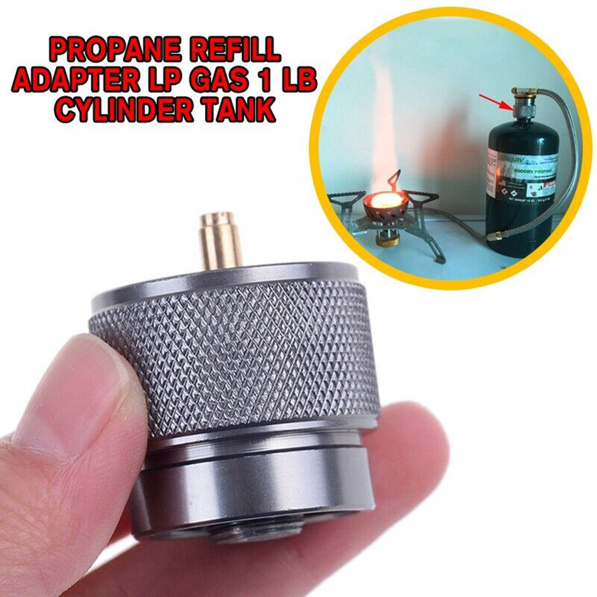 Camping Cooking Gas Canister - 1/2Pc Gas Stove Refill Adapter Cylinder