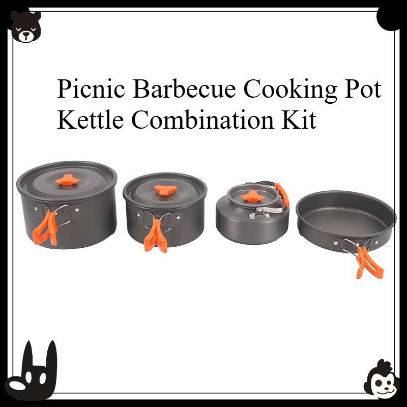 Camping Cooking Set For 4 - Portable Outdoor Cookware Set 4 PCS