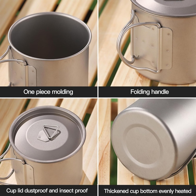 Titanium Camping Mug with Fold - Camping Cooking Cup ulasan dan harga