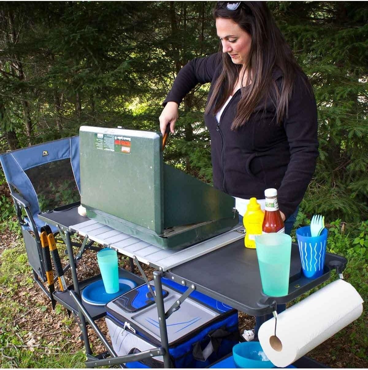 Slim Fold Portable Camping Kit - Camping Cooking Rack ulasan dan harga