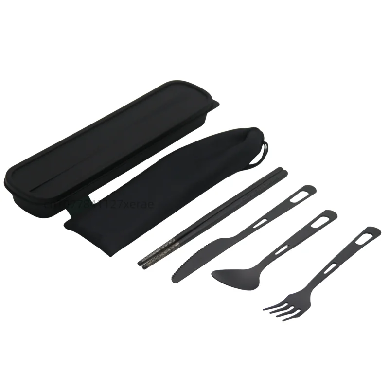 Pure Titanium Black Tableware  - Camping Cooking Set For 4 ulasan dan harga
