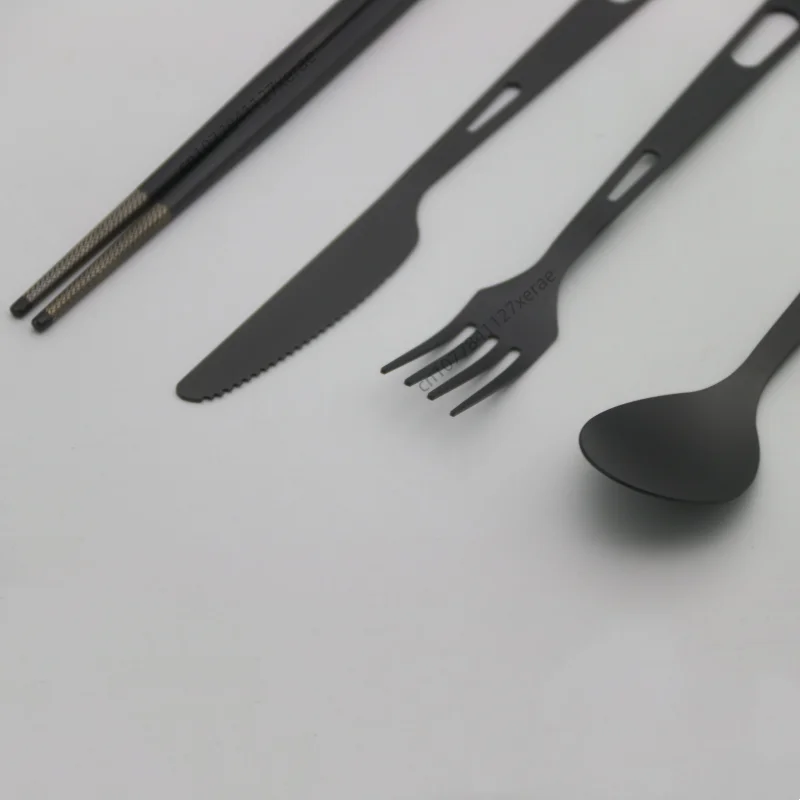 Pure Titanium Black Tableware  - Camping Cooking Set For 4 ulasan dan harga