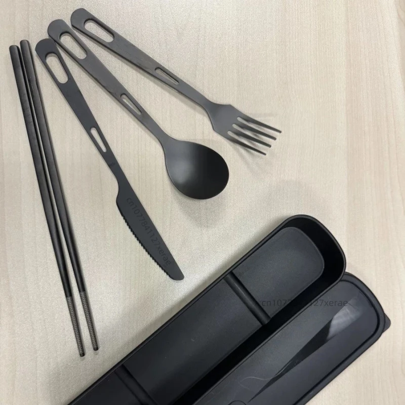 Pure Titanium Black Tableware  - Camping Cooking Set For 4 ulasan dan harga