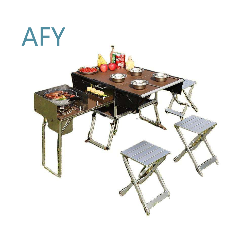 Portable Folding Food Trailer  - Camping Cooking Dining Set ulasan dan harga