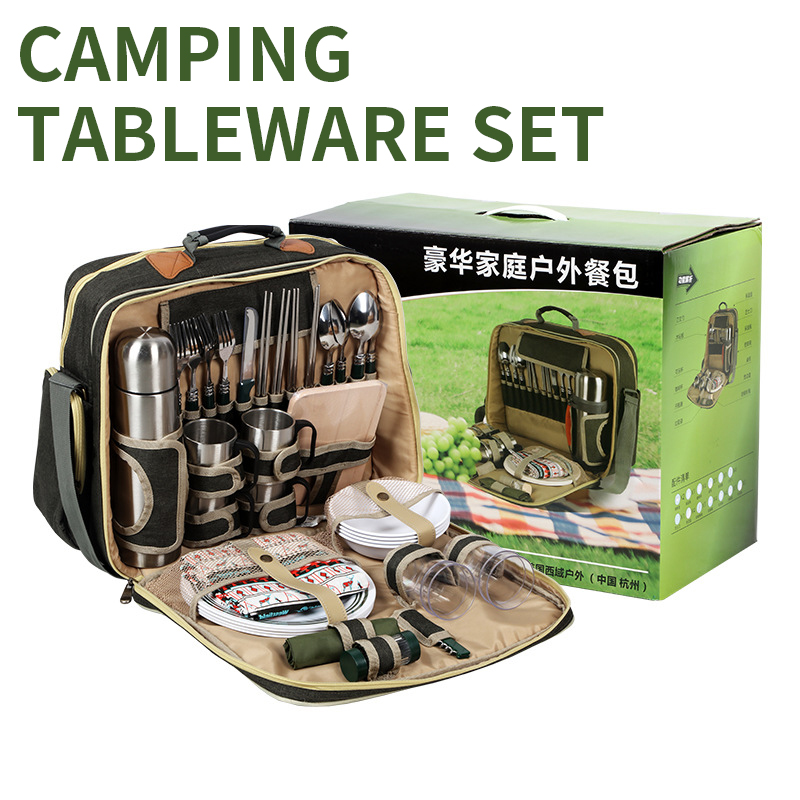 Portable Luxury Camping Picnic - Camping Cooking Set For 4 ulasan dan harga