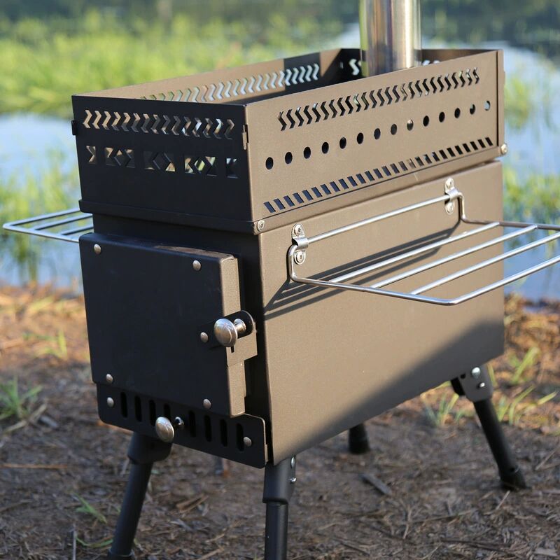 Stainless Steel Folding Wood B - Camping Cooking Fire Stove ulasan dan harga