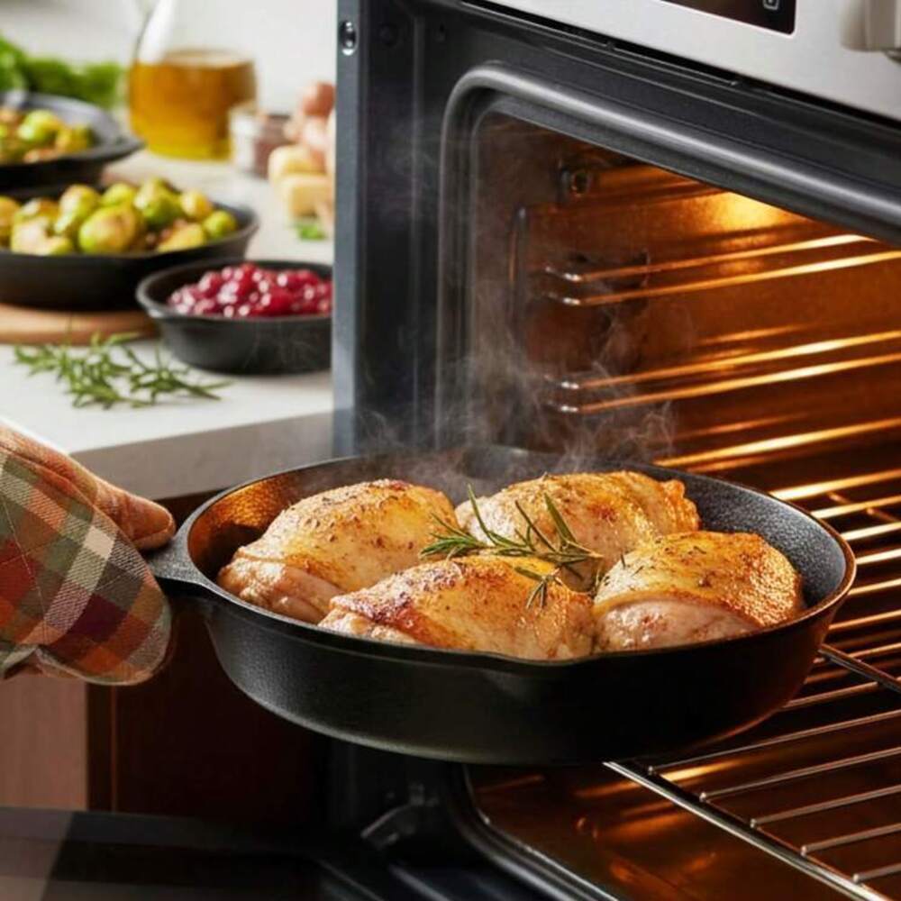 4-Piece Cast Iron Cookware Set - Camping Cooking Set For 4 ulasan dan harga