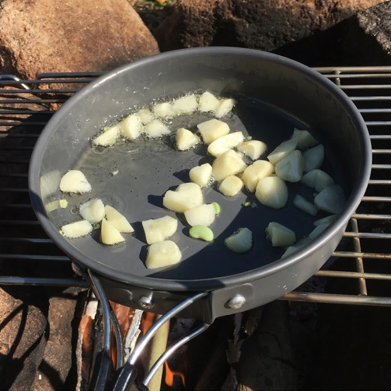 Portable Frying Pan with Stora - Camping Cooking Rack ulasan dan harga