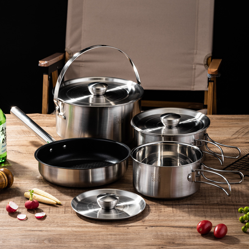 Portable Camping Picnic Cookwa - Camping Cooking Set For 4 ulasan dan harga