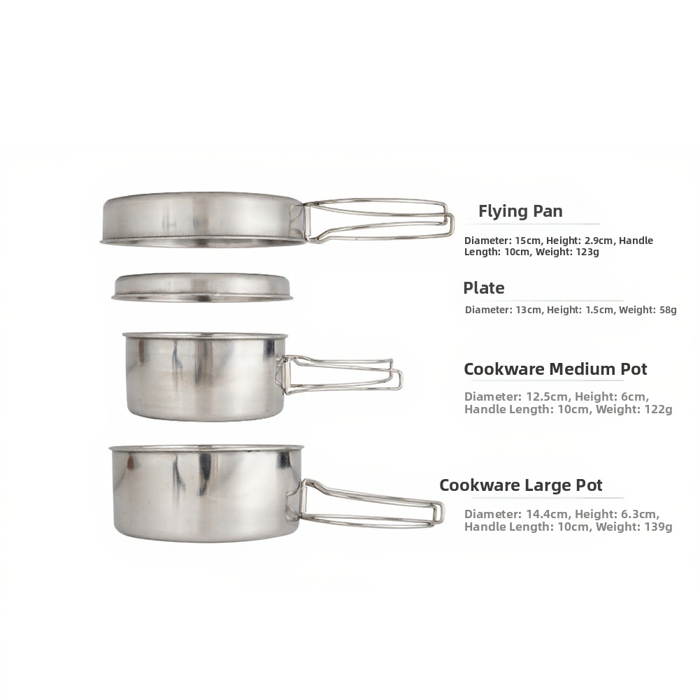 Outdoor Cooking Set 4-Piece St - Camping Cooking Set For 4 ulasan dan harga