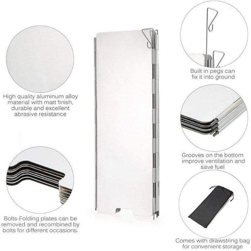 Ultra-Lightweight Aluminum All - Camping Cooking Windshield ulasan dan harga