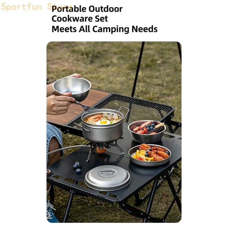 Trail Meal Cookware with Metal - Camping Cooking Dining Set ulasan dan harga
