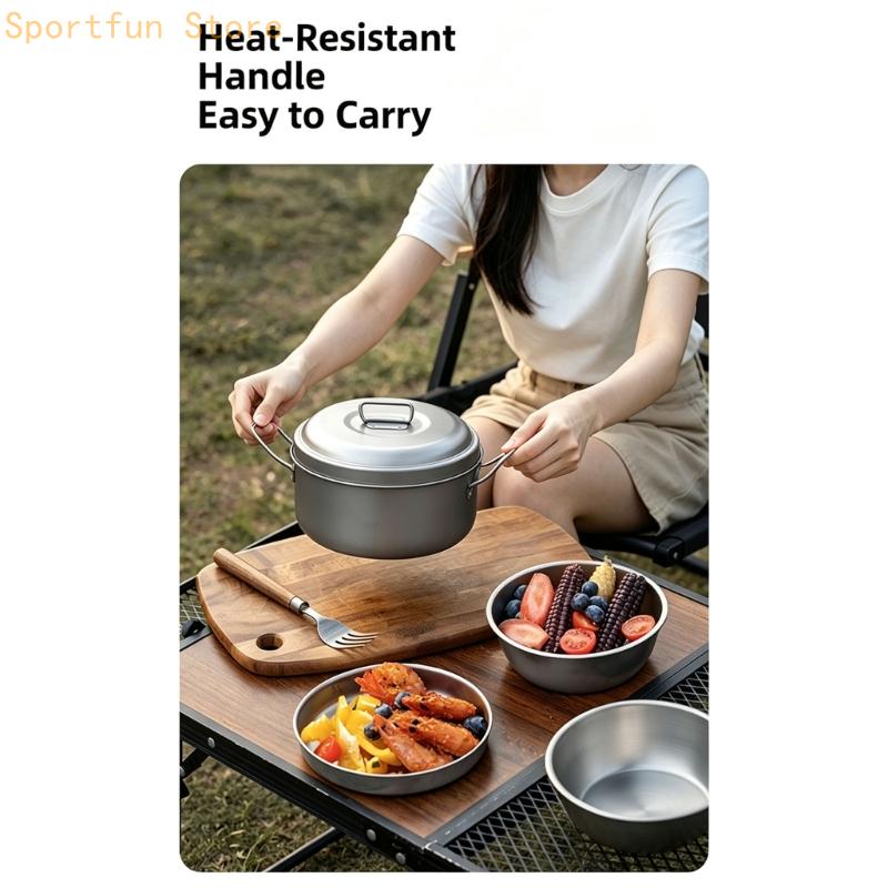 Trail Meal Cookware with Metal - Camping Cooking Dining Set ulasan dan harga