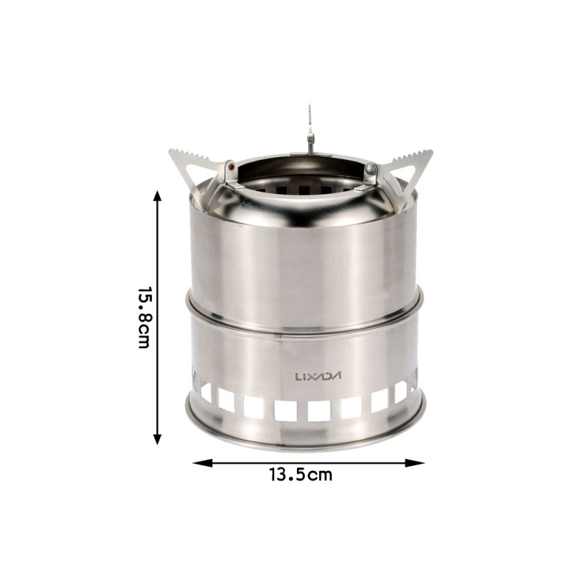 Lixada Stainless Steel Wood St - Camping Cooking Windshield ulasan dan harga