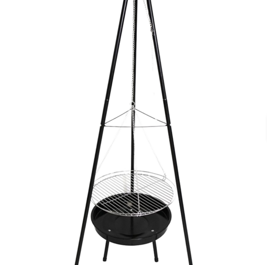 Heavy-Duty Tripod Hanging BBQ  - Camping Cooking Fire Stove ulasan dan harga
