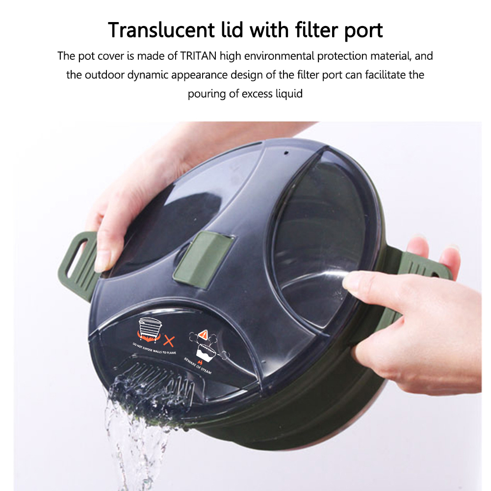 2.5L Silicone Folding Kettle C - Camping Cooking Cylinder ulasan dan harga