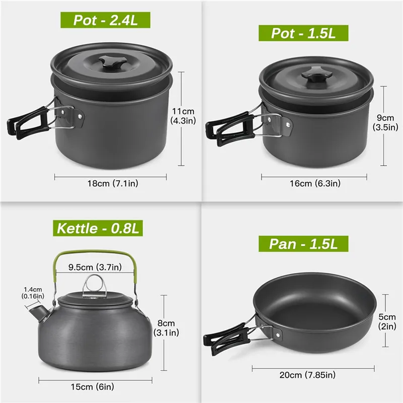 Portable Camping Cookware Set  - Camping Cooking Set For 4 ulasan dan harga