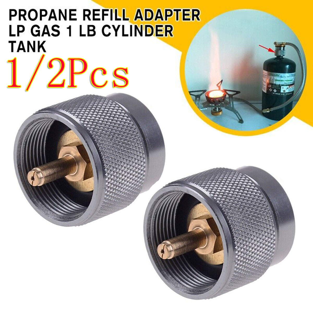 1/2Pc Gas Stove Refill Adapter - Camping Cooking Gas Canister ulasan dan harga