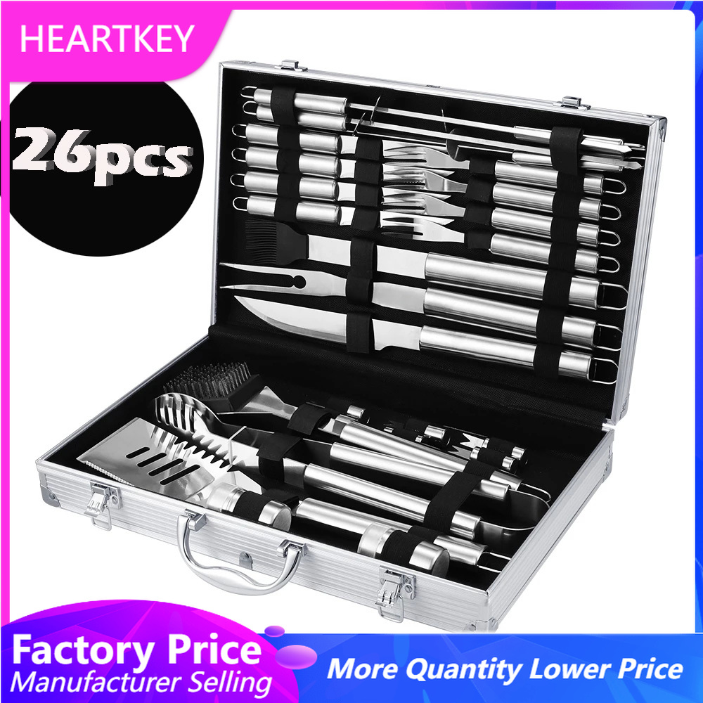 BBQ Tools Set Barbecue Grillin - Camping Cooking Set For 4 ulasan dan harga