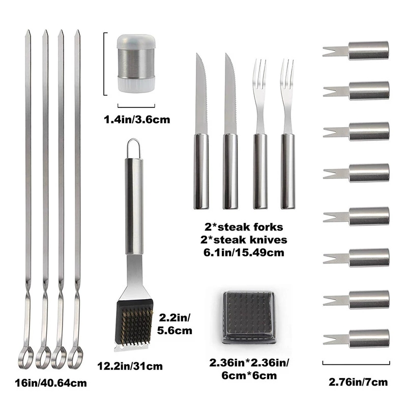 BBQ Tools Set Barbecue Grillin - Camping Cooking Set For 4 ulasan dan harga