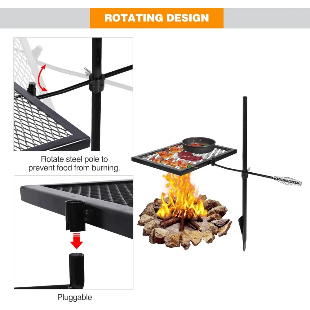 %a Swivel Campfire Grill Heavy - Camping Cooking Over Fire ulasan dan harga