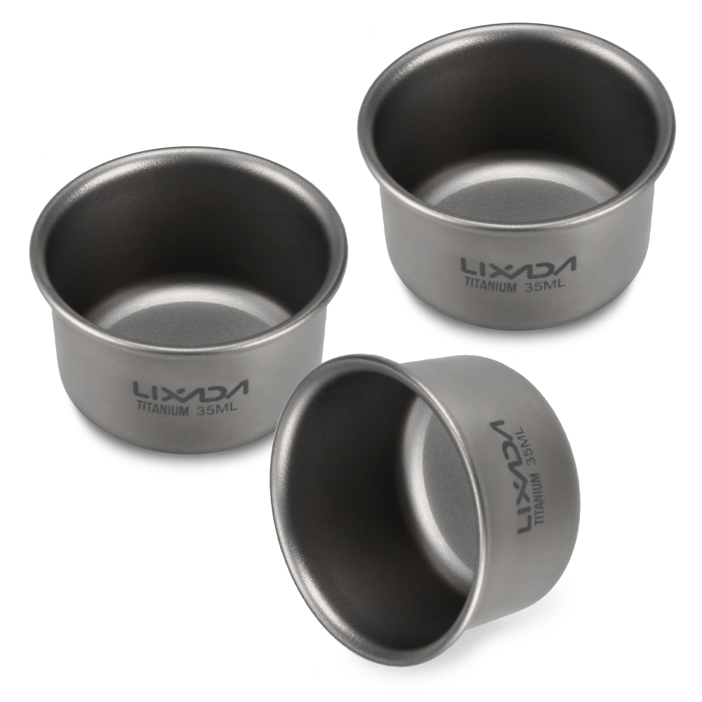 1/3pcs Lixada 35ml Mini Titani - Camping Cooking Cup ulasan dan harga