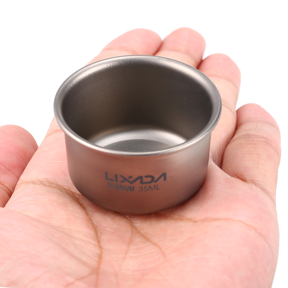 1/3pcs Lixada 35ml Mini Titani - Camping Cooking Cup ulasan dan harga