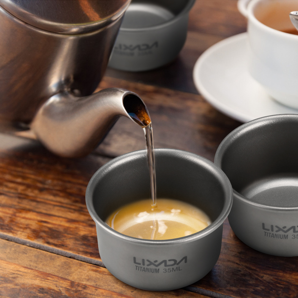 1/3pcs Lixada 35ml Mini Titani - Camping Cooking Cup ulasan dan harga