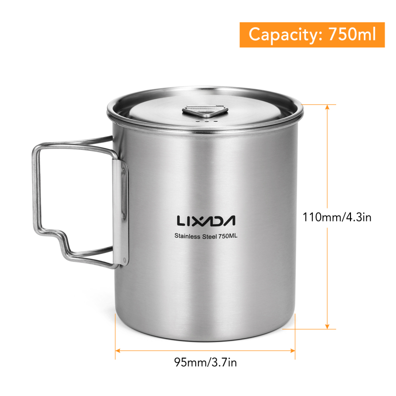 Lixada 750ml Cup Outdoor Stain - Camping Cooking Cup ulasan dan harga