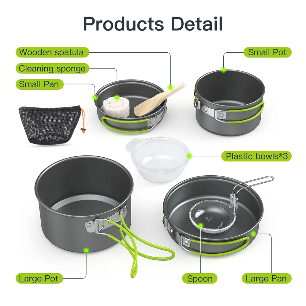 Outdoor Cooking Camping Utensi - Camping Cooking Set For 4 ulasan dan harga