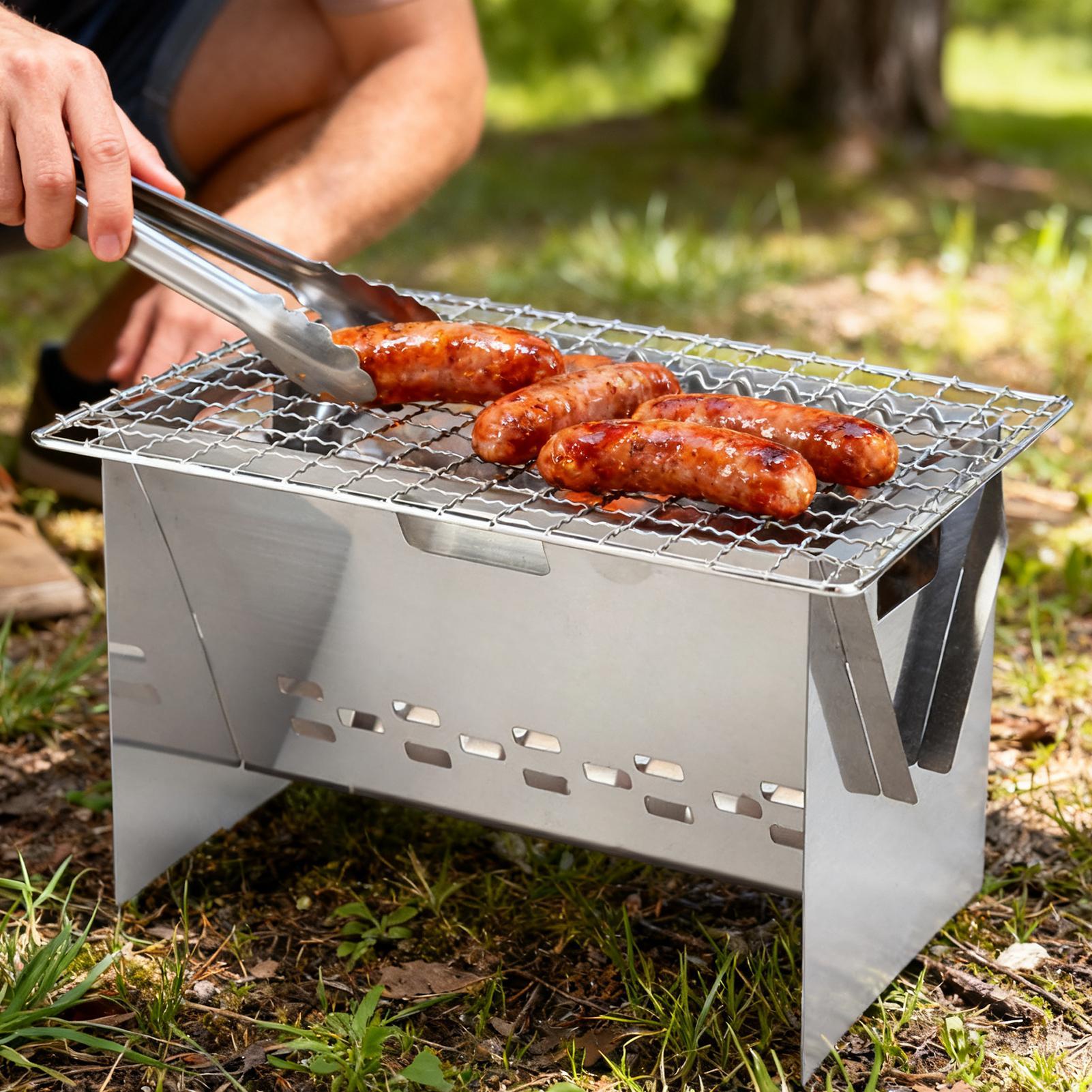 Stainless steel Charcoal Grill - Camping Cooking Fire Stove ulasan dan harga