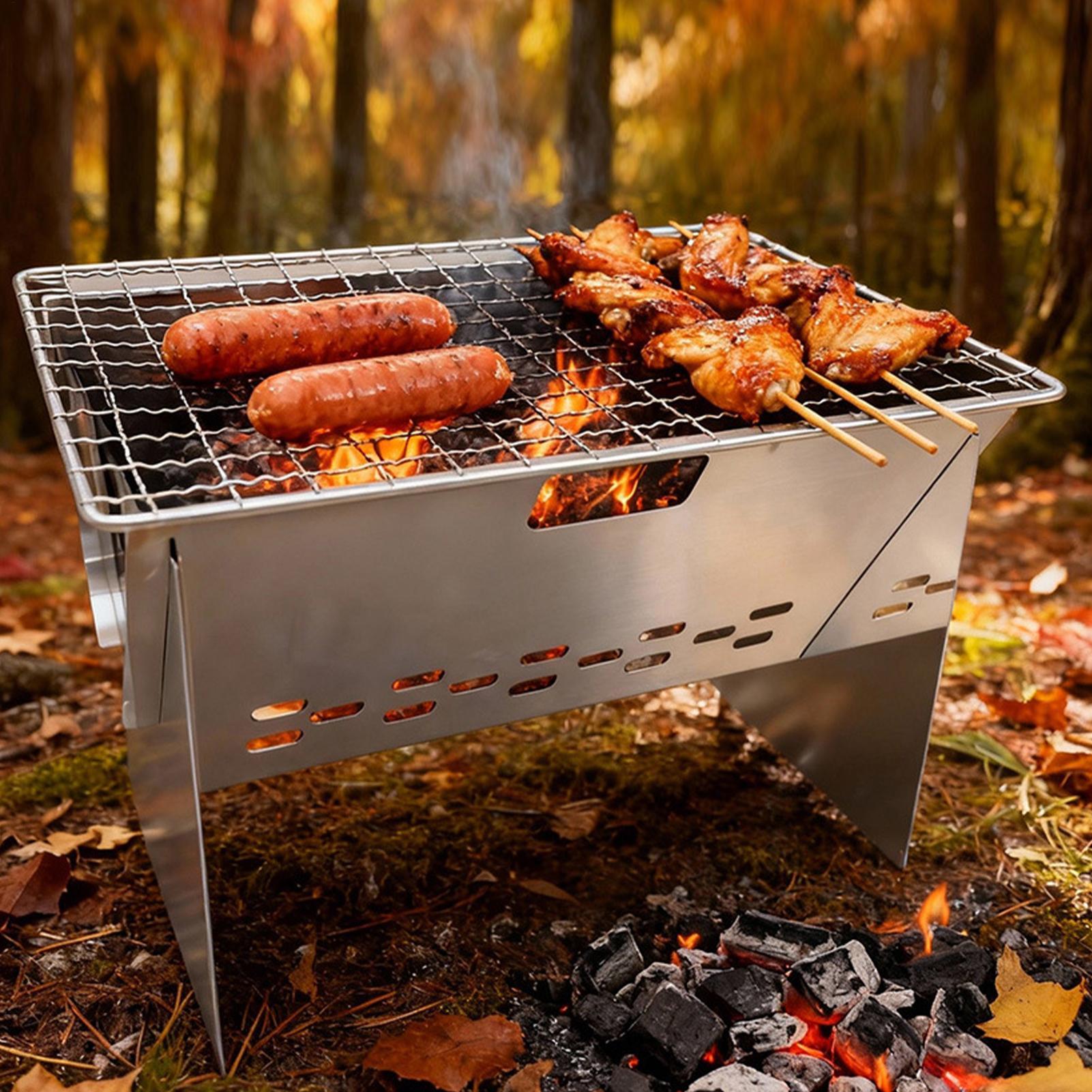 Stainless steel Charcoal Grill - Camping Cooking Fire Stove ulasan dan harga
