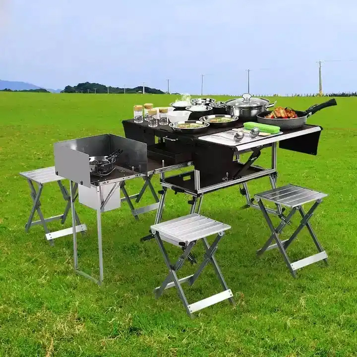 Portable Outdoor Folding Food  - Camping Cooking Dining Set ulasan dan harga