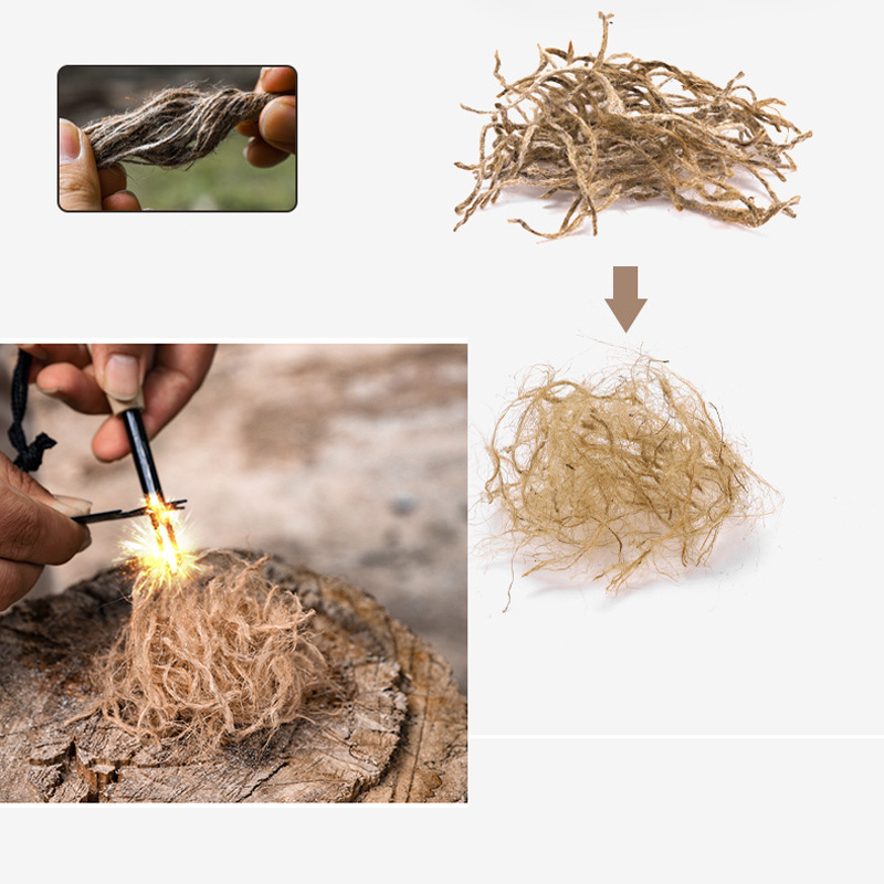 Outdoor Mini Wax Hemp Rope Por - Camping Cooking Fire Stove ulasan dan harga