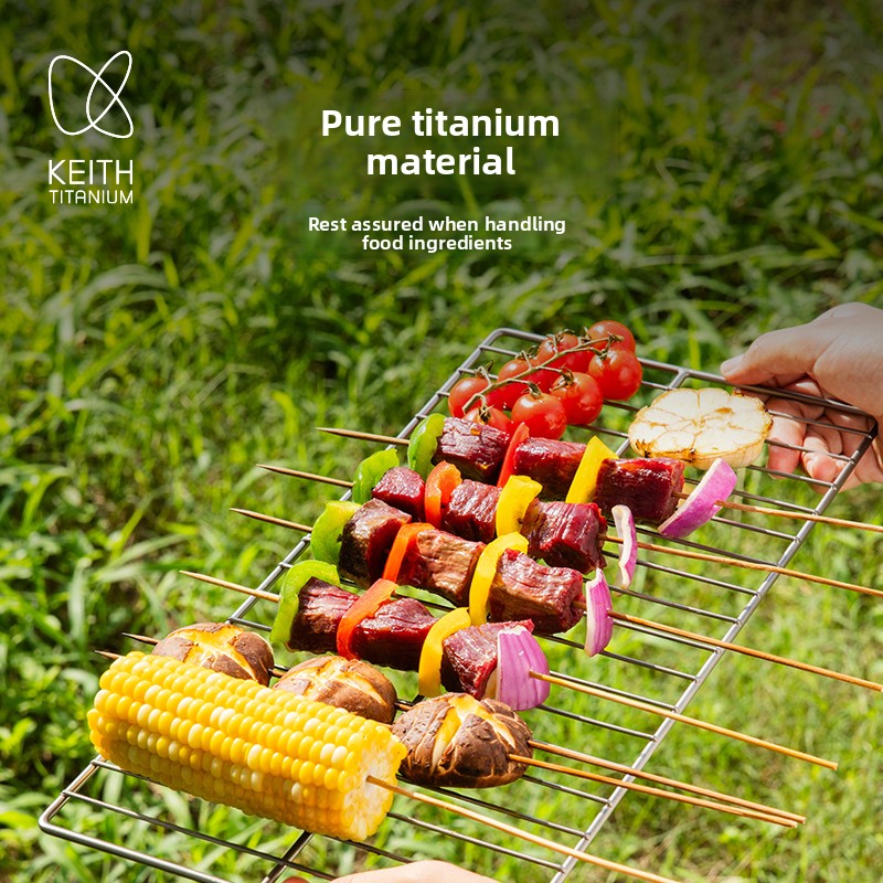 KEITH Pure Titanium Barbecue G - Camping Cooking Rack ulasan dan harga
