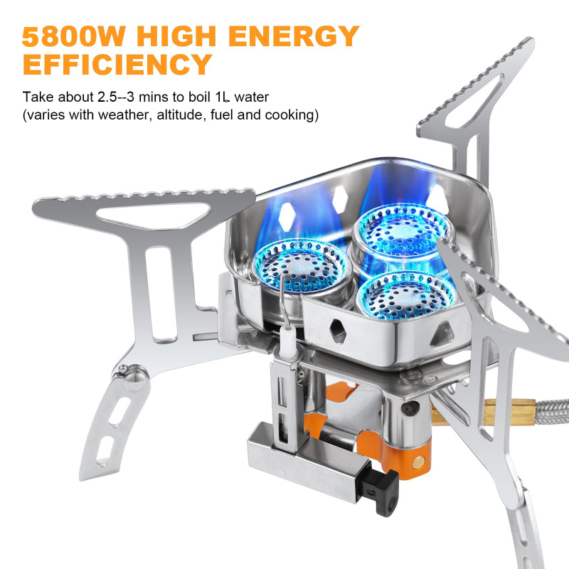 5800W High-Power Camping Gas S - Camping Cooking Windshield ulasan dan harga