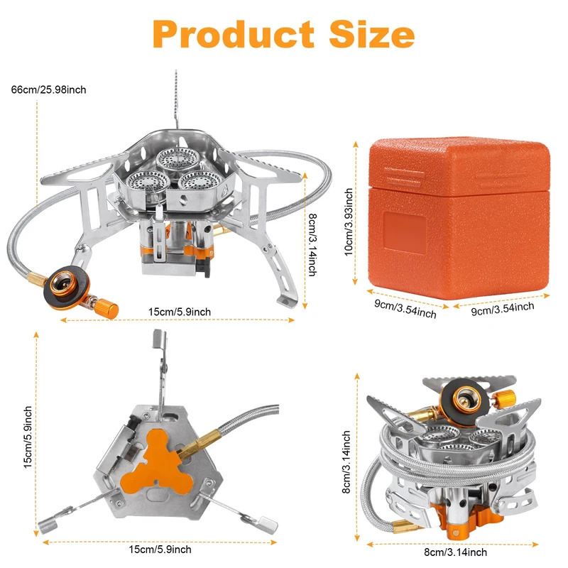 5800W High-Power Camping Gas S - Camping Cooking Windshield ulasan dan harga